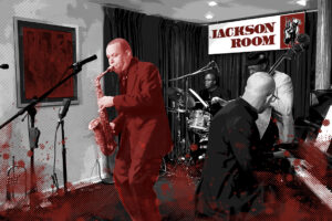 Ed Jackson playing saxophone at the Jackson Room